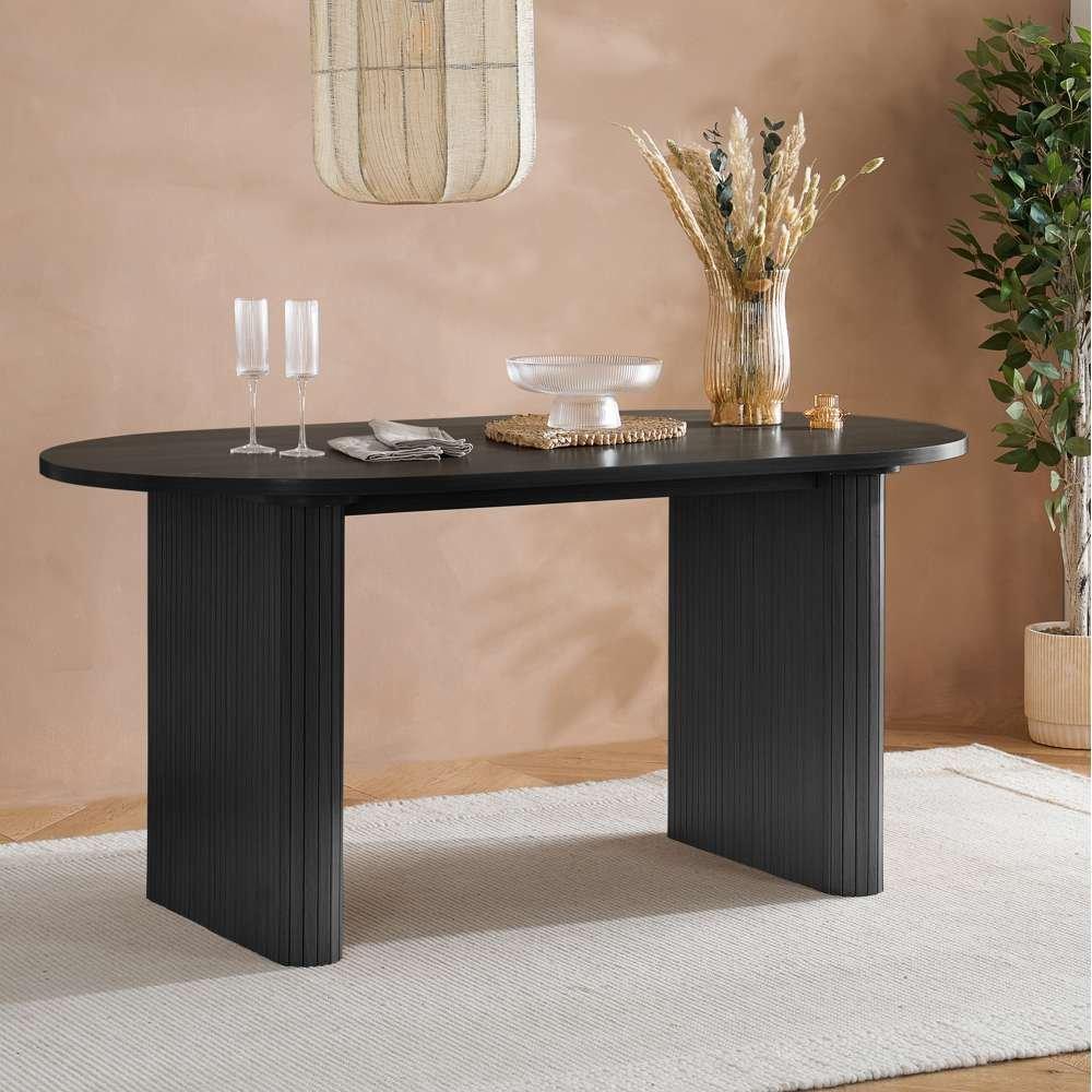 Birlea  Axel Oval Fluted Dining Table - Black