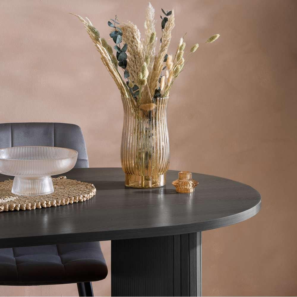 Black - Birlea - Axel Oval Fluted Dining Table - 4