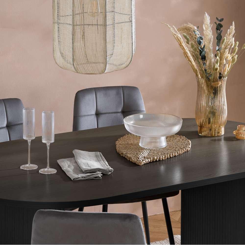 Black - Birlea - Axel Oval Fluted Dining Table - 5