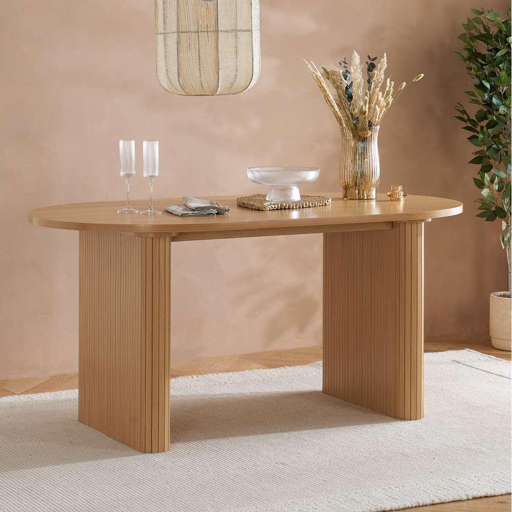 Birlea  Axel Oval Fluted Dining Table - Nude