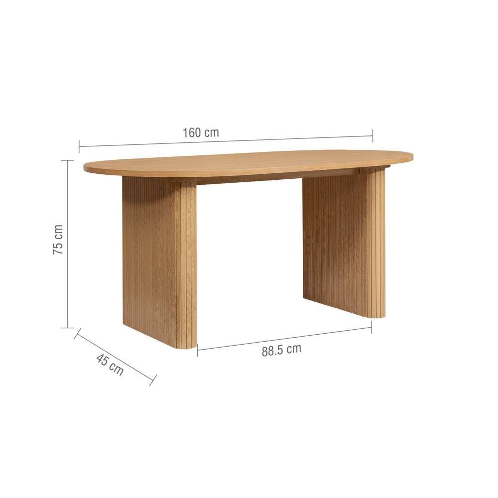 Nude - Birlea - Axel Oval Fluted Dining Table - 13