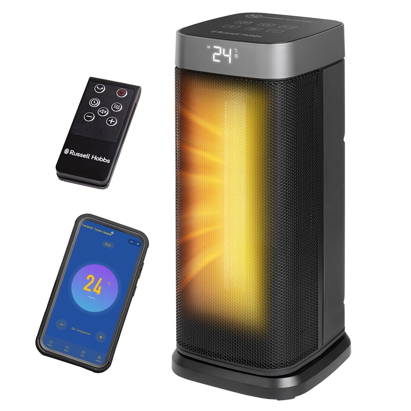 Black And Silve - Russell Hobbs - RHCTH2002S-SMT 2000W Smart Ceramic Heater - 1