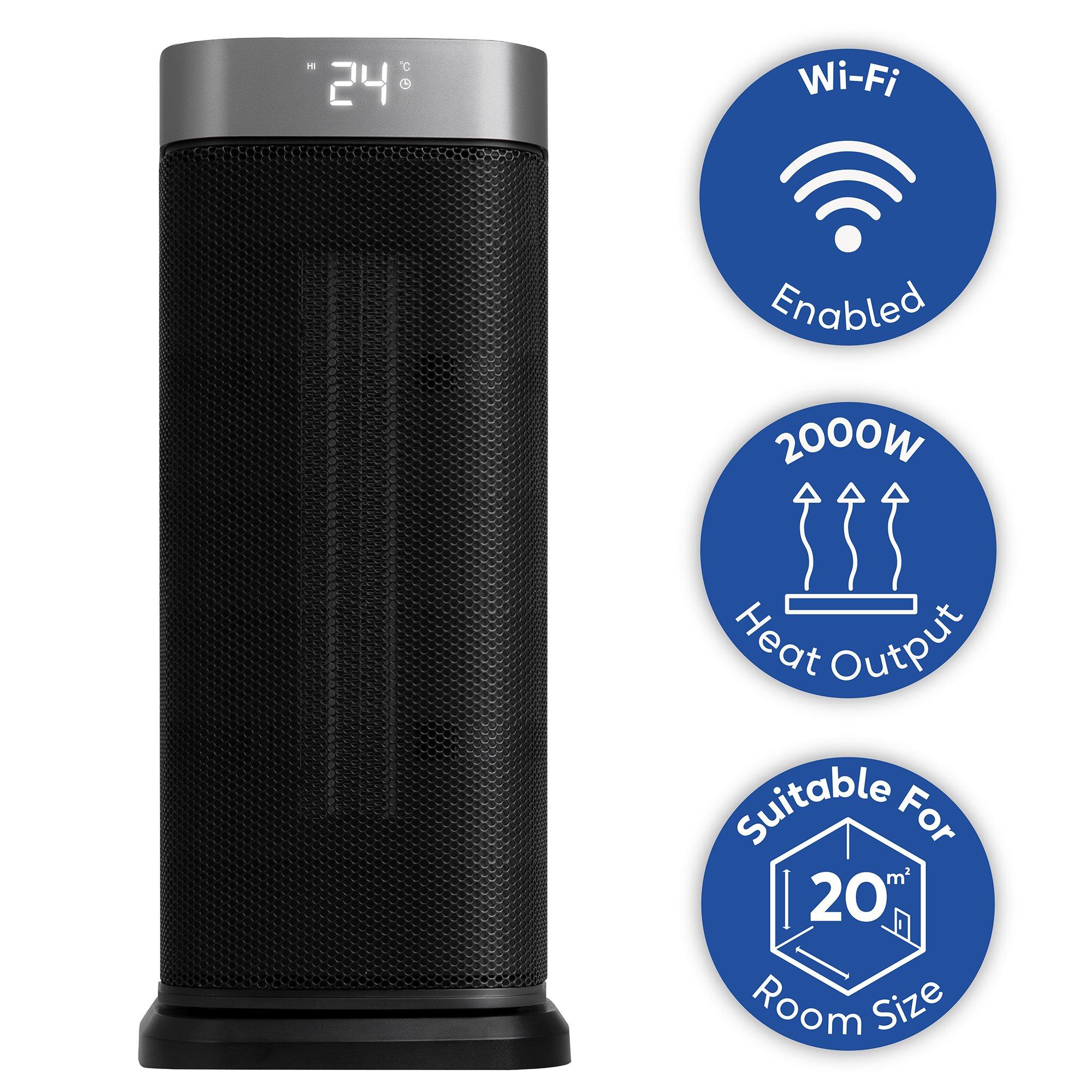 Black And Silve - Russell Hobbs - RHCTH2002S-SMT 2000W Smart Ceramic Heater - 11