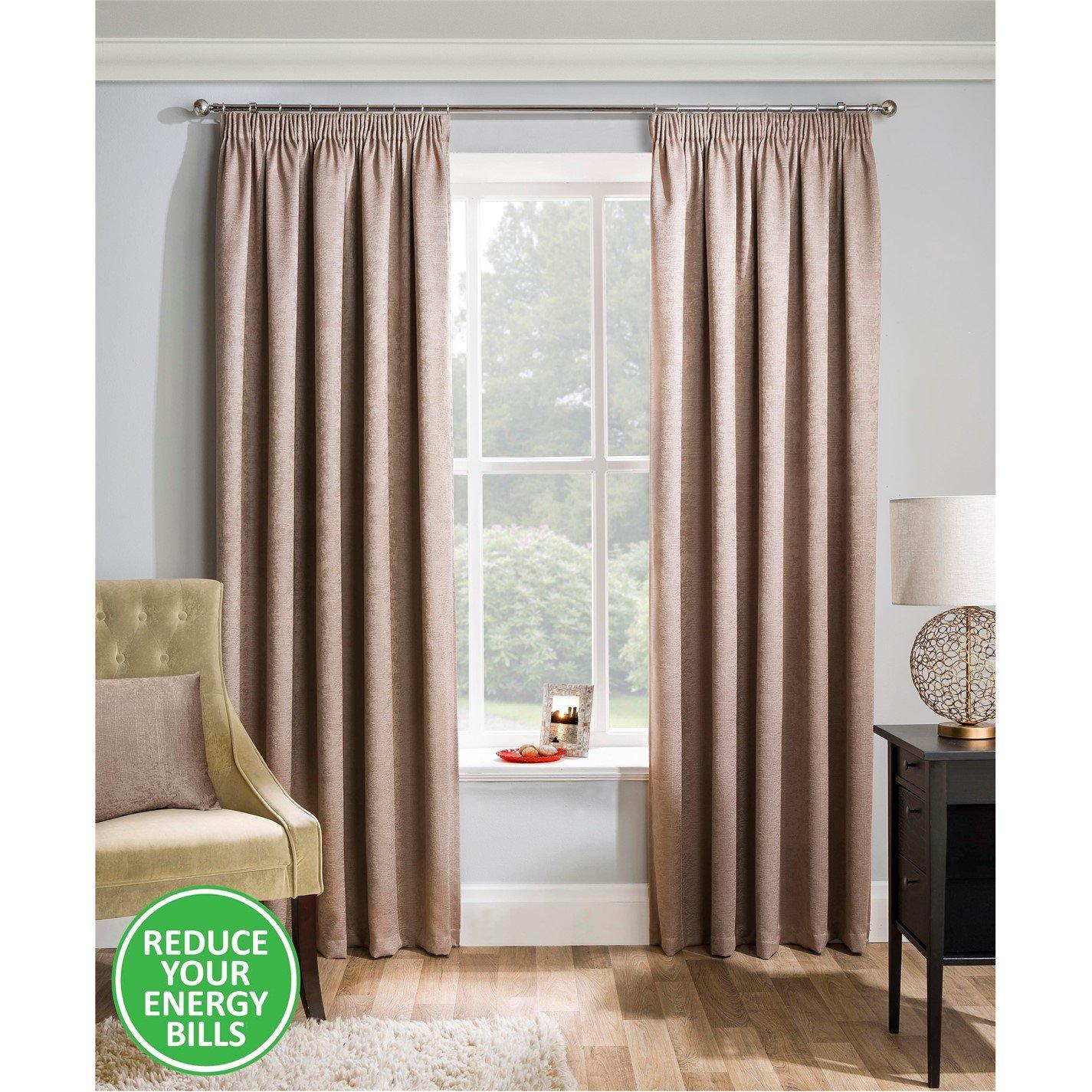 Enhanced Living  Matrix Thermal Room Darkening Tape Top Curtain - Latte - 229x229cm
