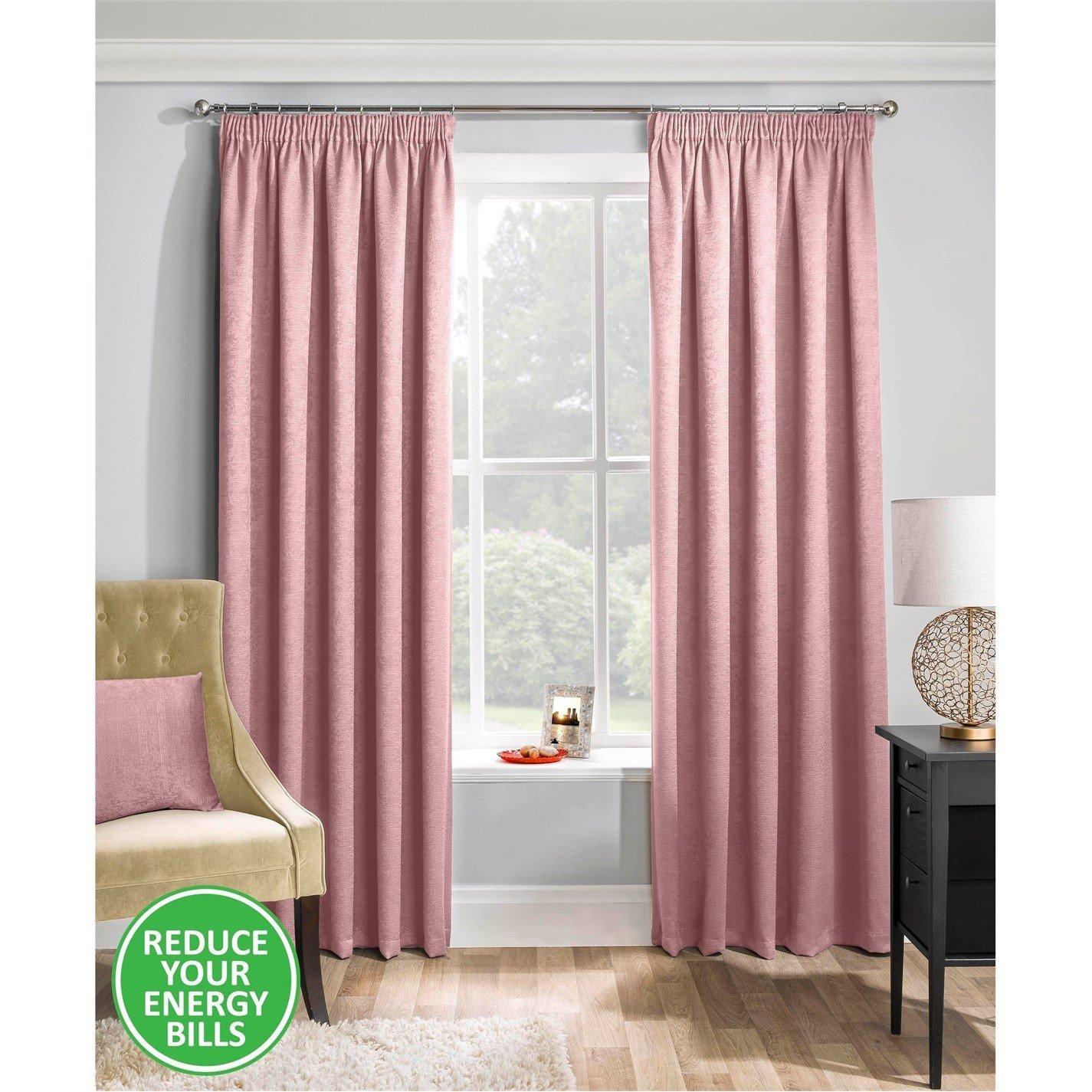 Enhanced Living  Matrix Thermal Room Darkening Tape Top Curtain - Blush - 229x229cm