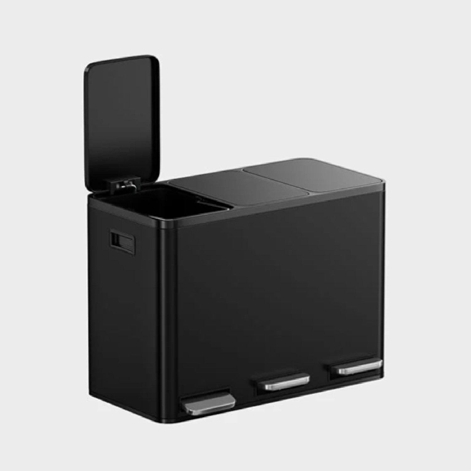 Matte Black - VonHaus - Triple Bin - 45L - 8