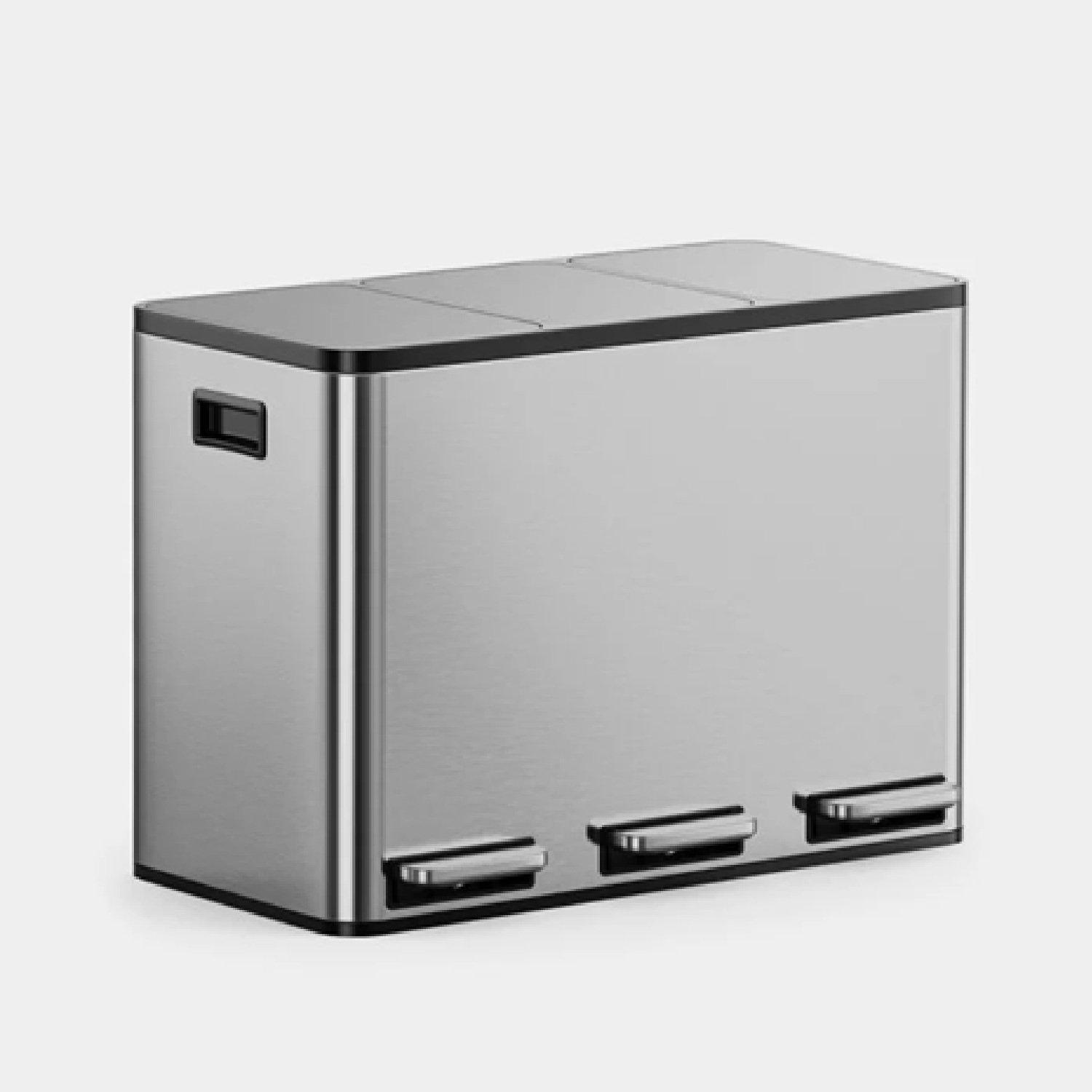 Vonhaus  Silver Triple Bin - 45L