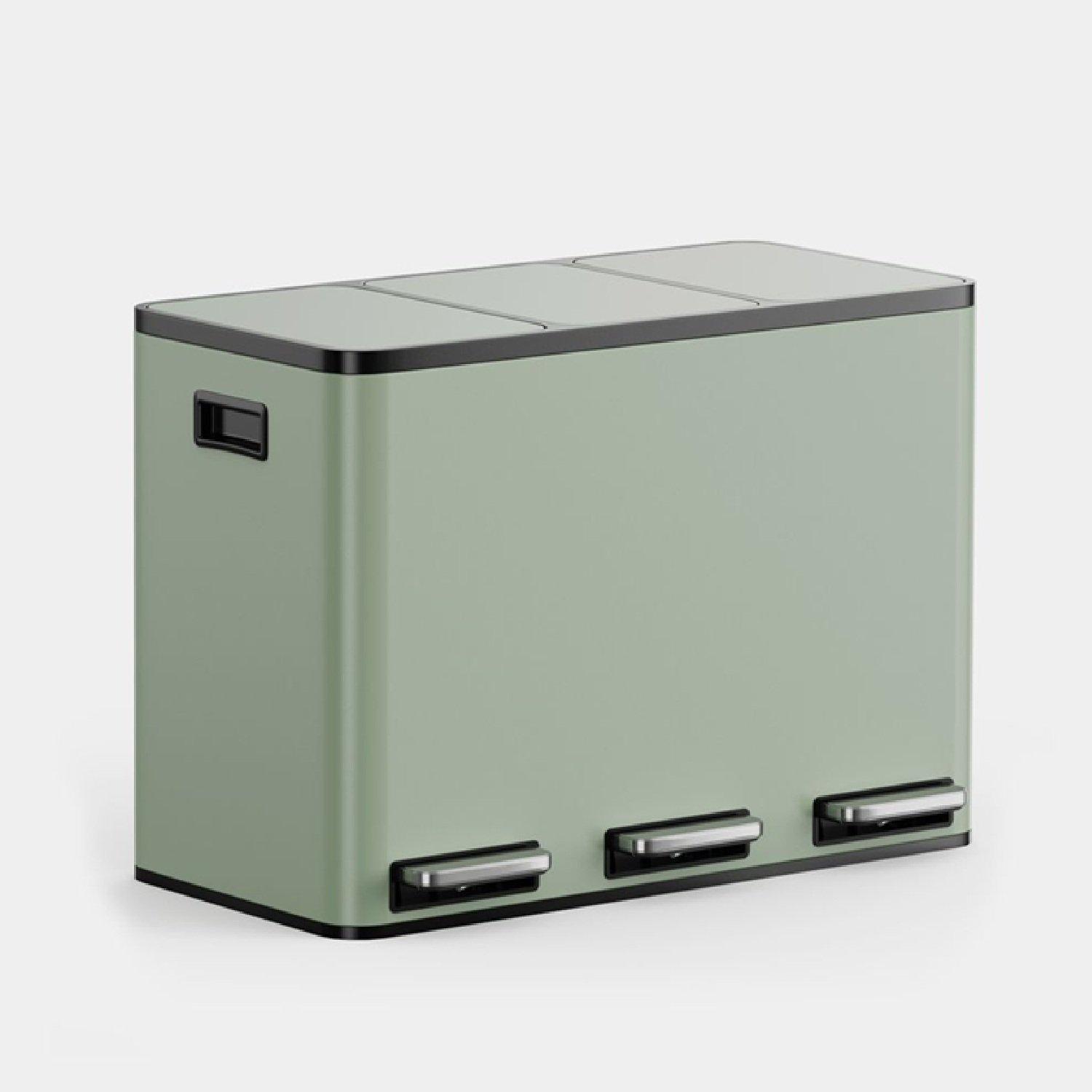 Vonhaus  Matte Green Triple Bin - 45L