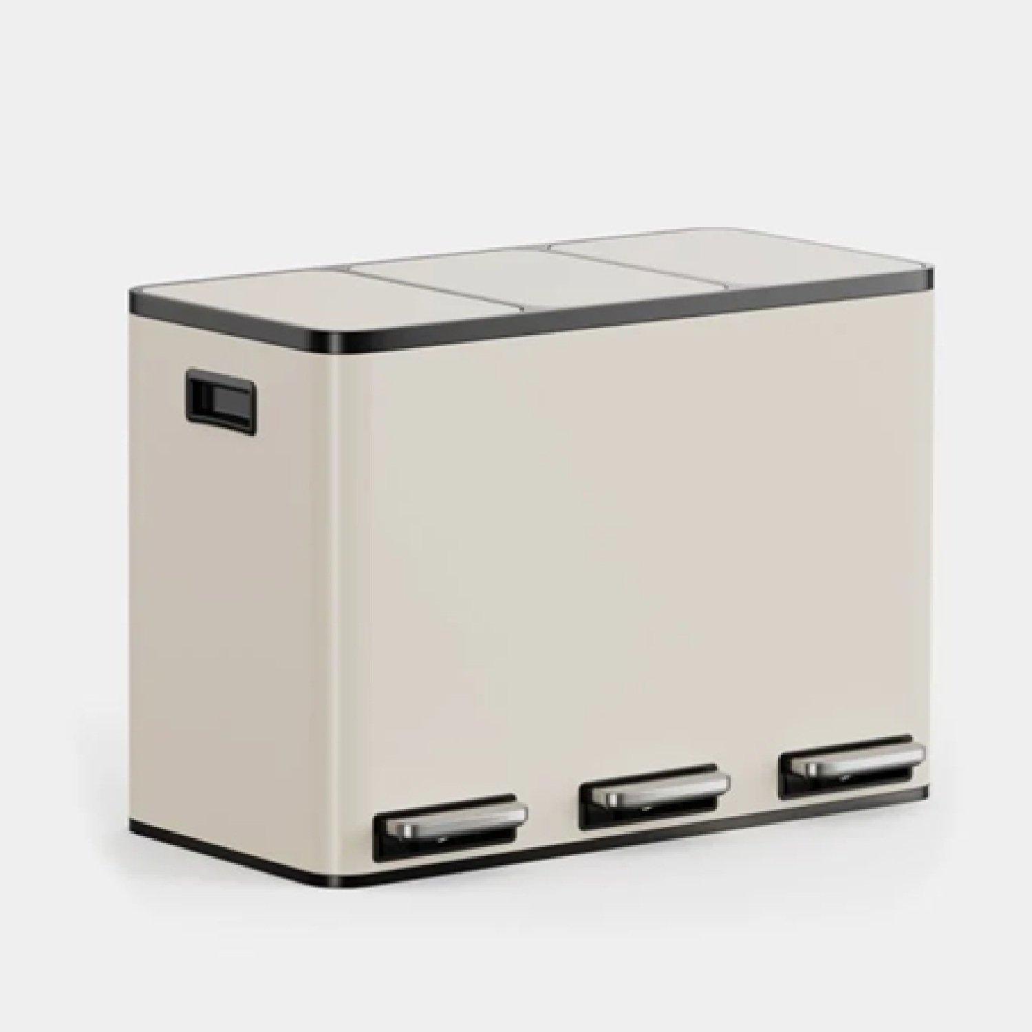 Cream - VonHaus - Triple Bin - 45L - 1