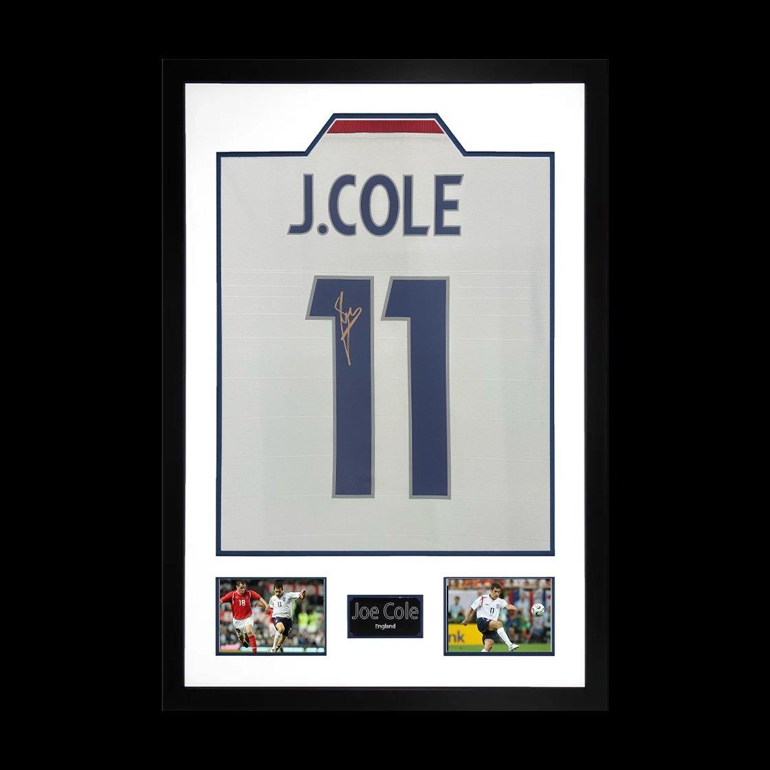 The Fan Cave  Joe Cole Signed England Shirt Premium Frame - White - 850x600mm