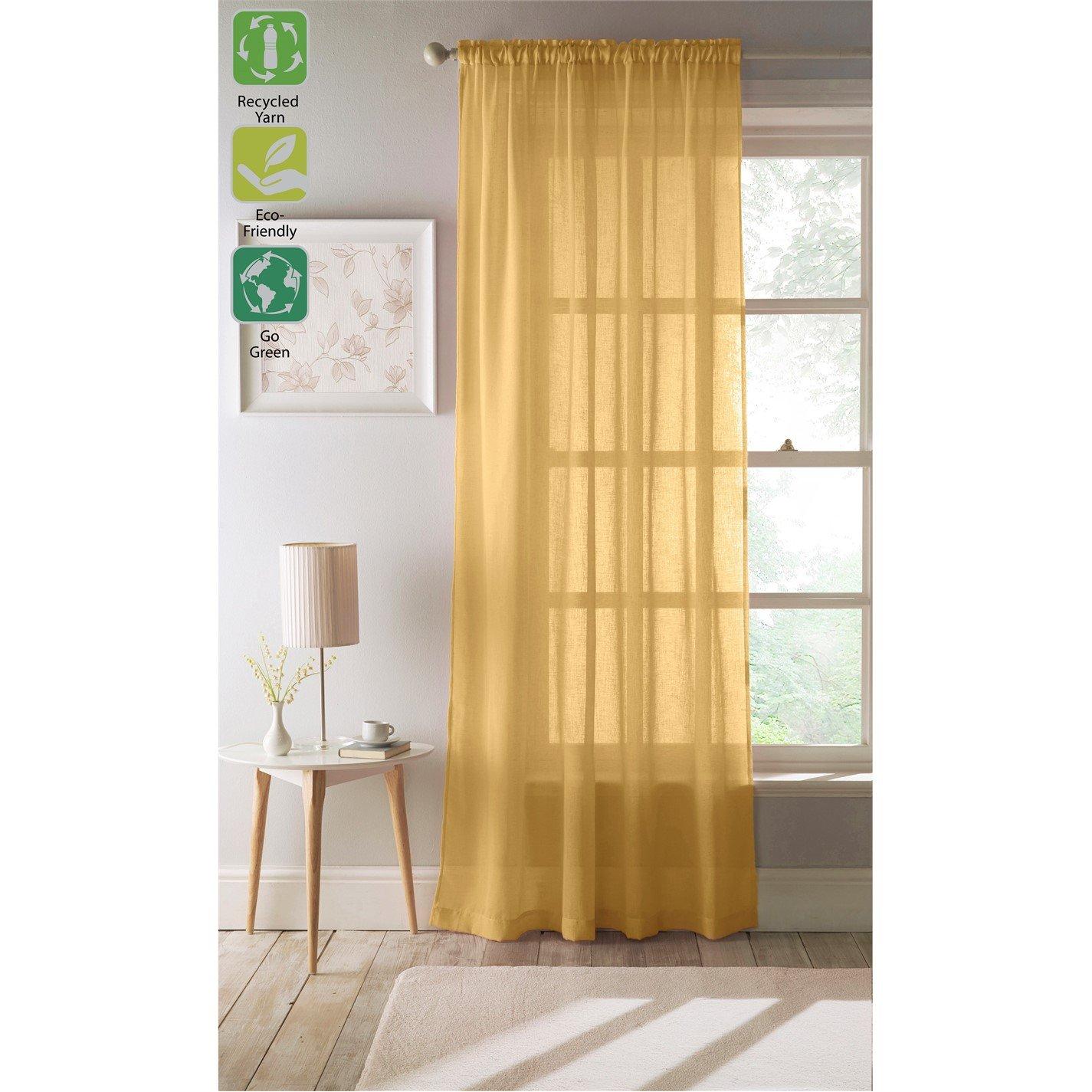 Ochre - Tyrone Textiles - Eden Voile Panel With Slot Top - 1