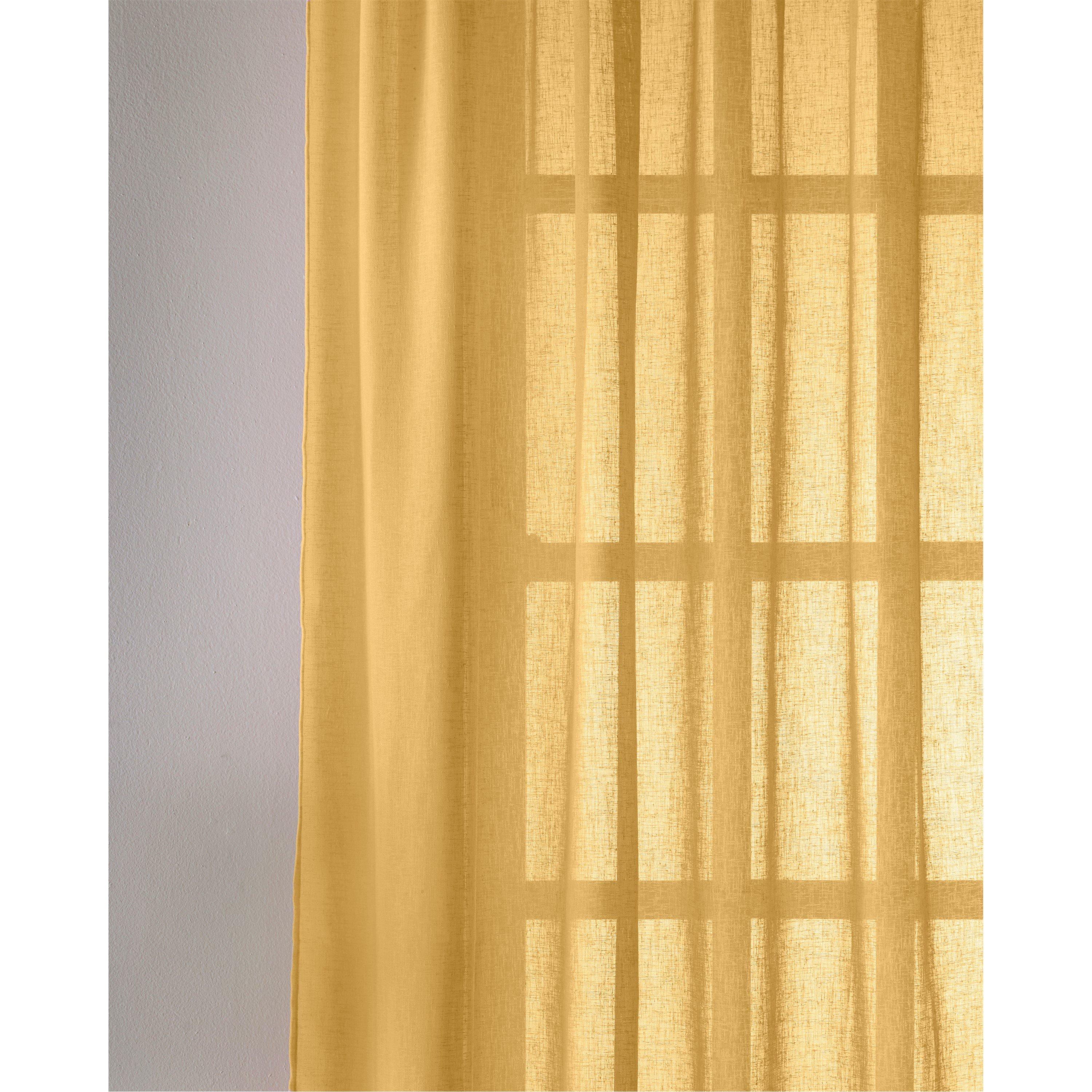 Ochre - Tyrone Textiles - Eden Voile Panel With Slot Top - 3