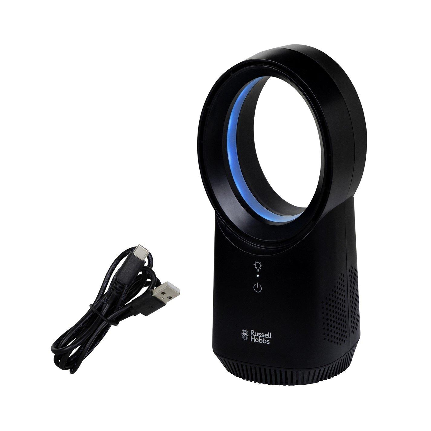 Black - Russell Hobbs - RHBLDLUSB25B Wireless Desk Fan in Black - 1