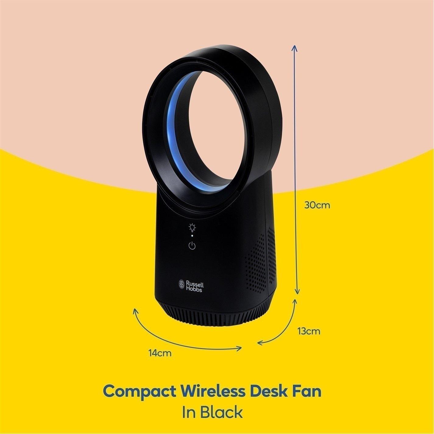 Black - Russell Hobbs - RHBLDLUSB25B Wireless Desk Fan in Black - 2