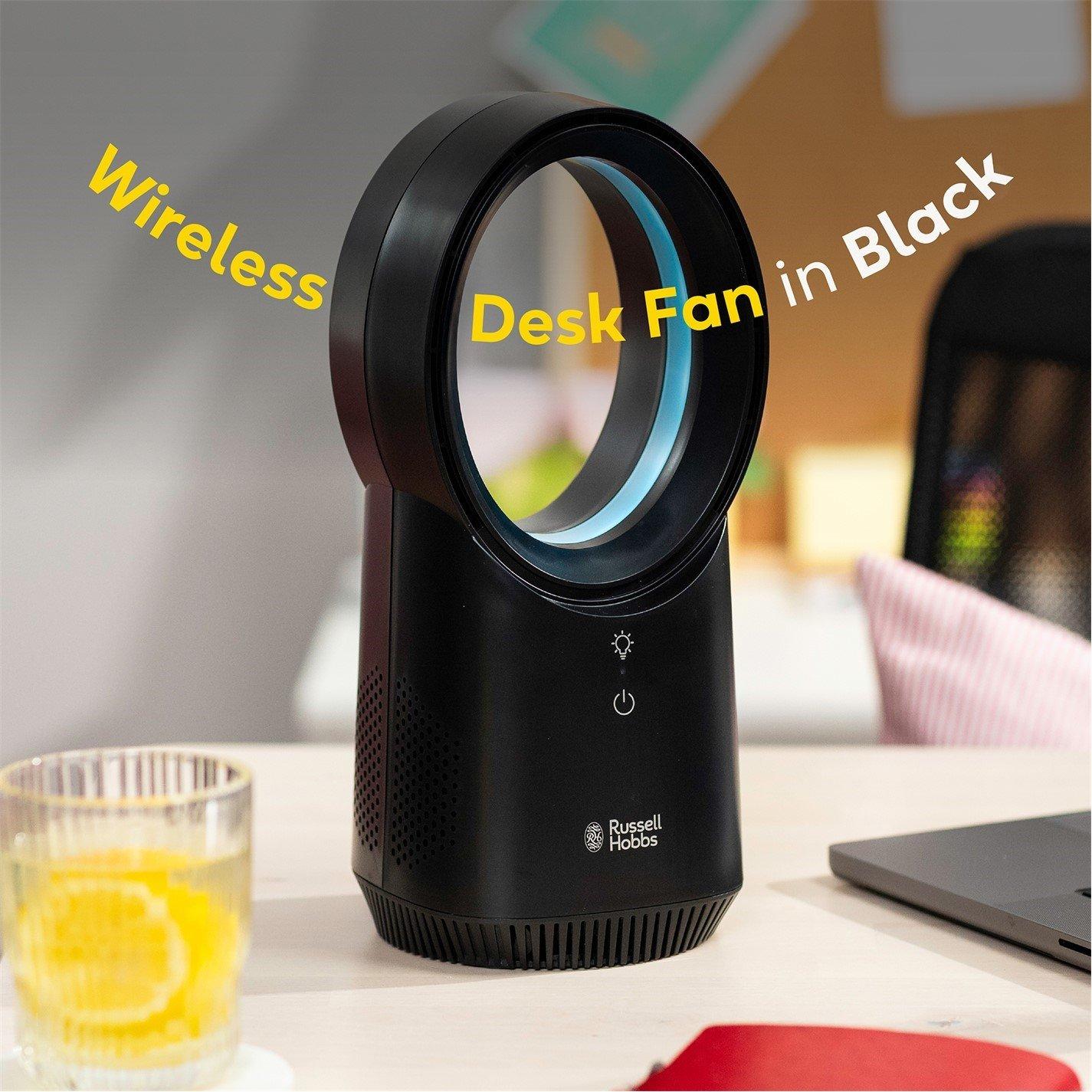 Black - Russell Hobbs - RHBLDLUSB25B Wireless Desk Fan in Black - 3