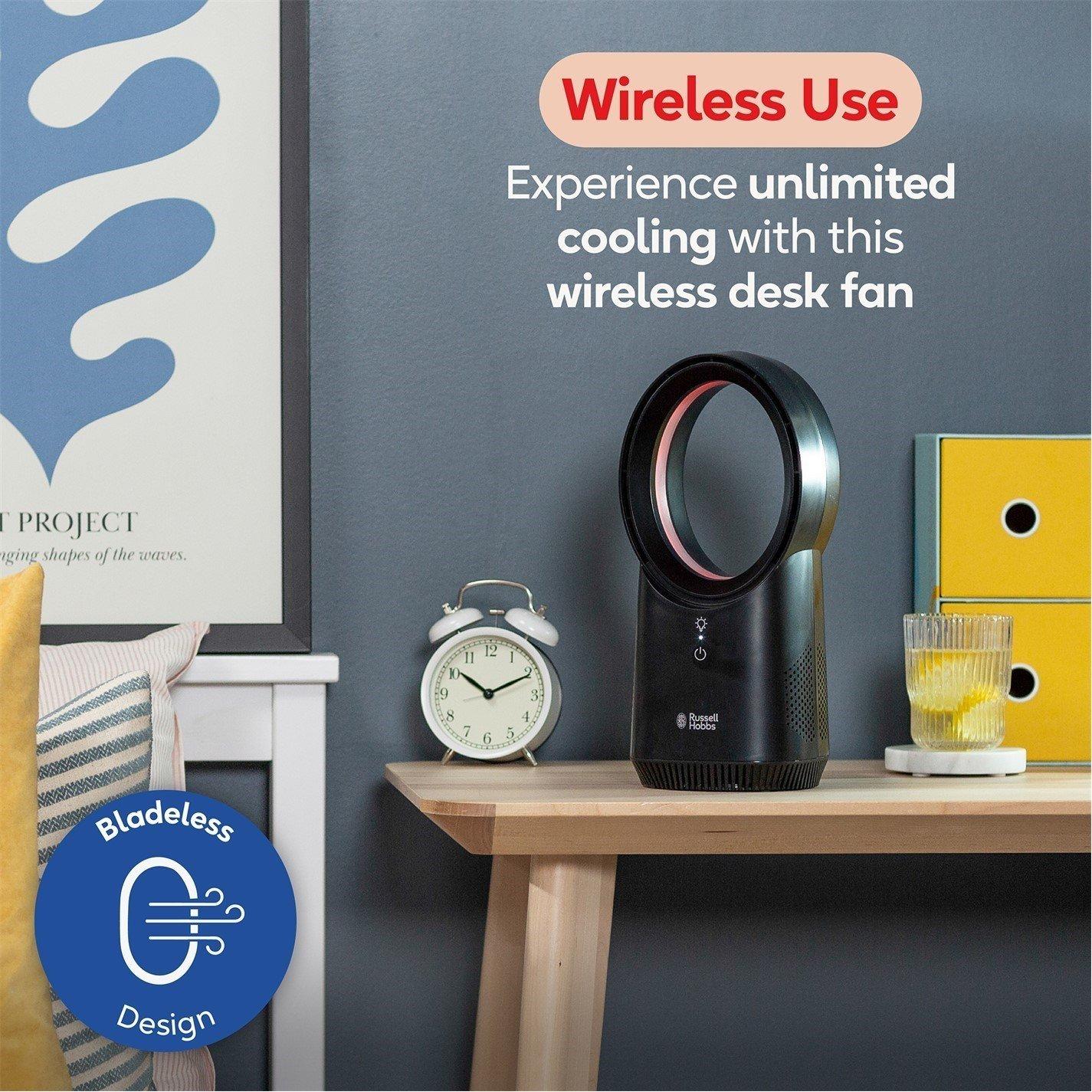 Black - Russell Hobbs - RHBLDLUSB25B Wireless Desk Fan in Black - 5
