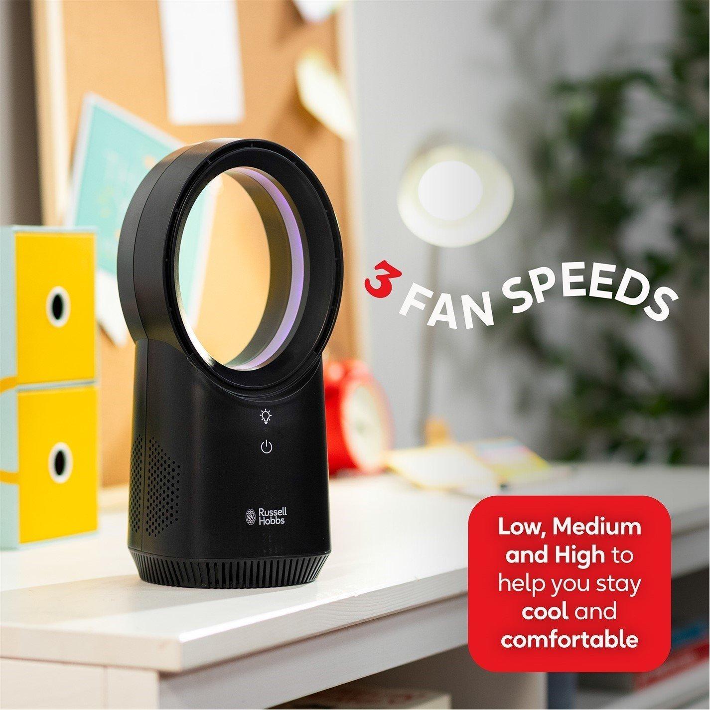 Black - Russell Hobbs - RHBLDLUSB25B Wireless Desk Fan in Black - 7