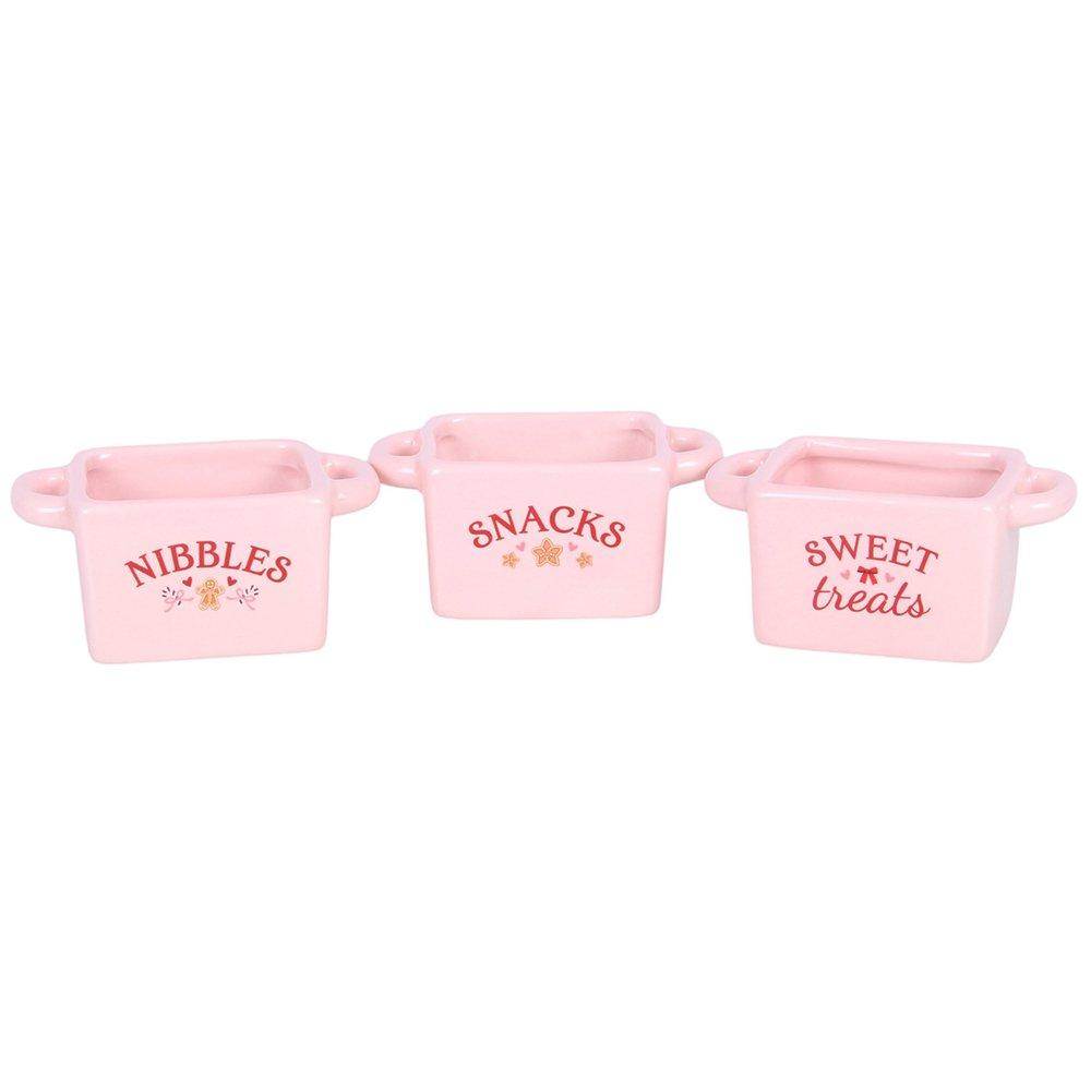 White - Something Different - Set of 3 Sugarplum Bakery Snack Bowls - 3
