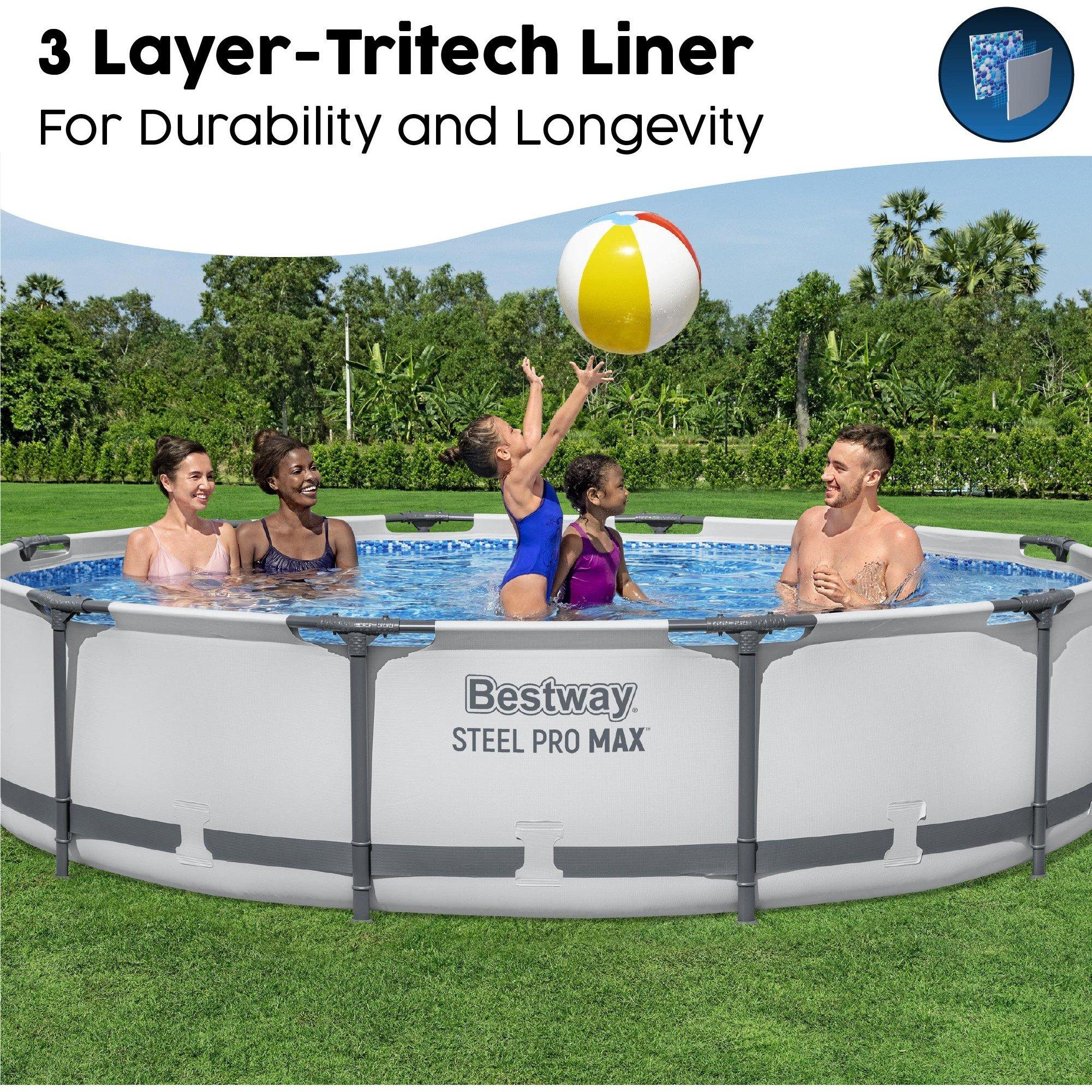 White - Bestway - 12 x 30 Steel Pro Max Frame Pool Set - 3