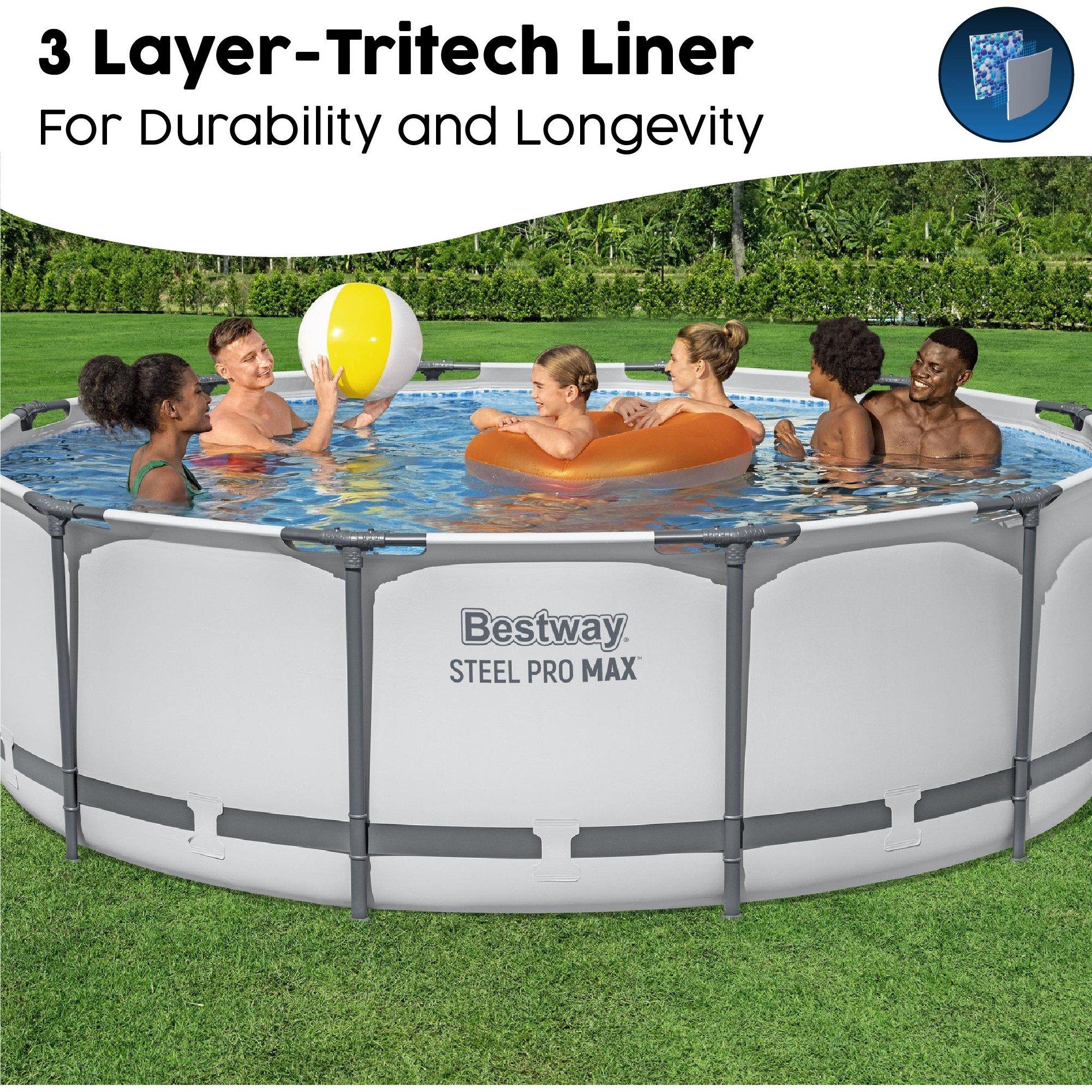White - Bestway - 12 x 39.5 Steel Pro MAX Round Pool Set - 2