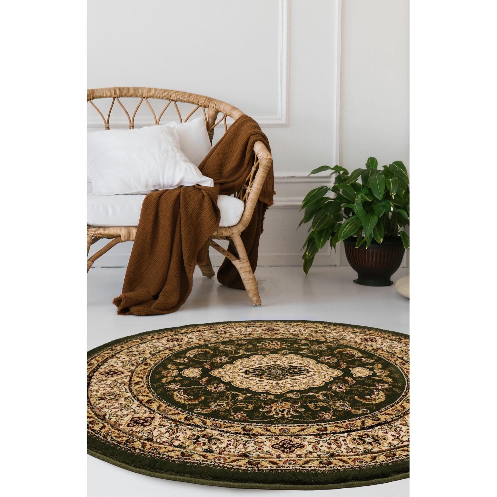 Homemaker  Victoria Traditional Circular Rug Green - 133x133cm
