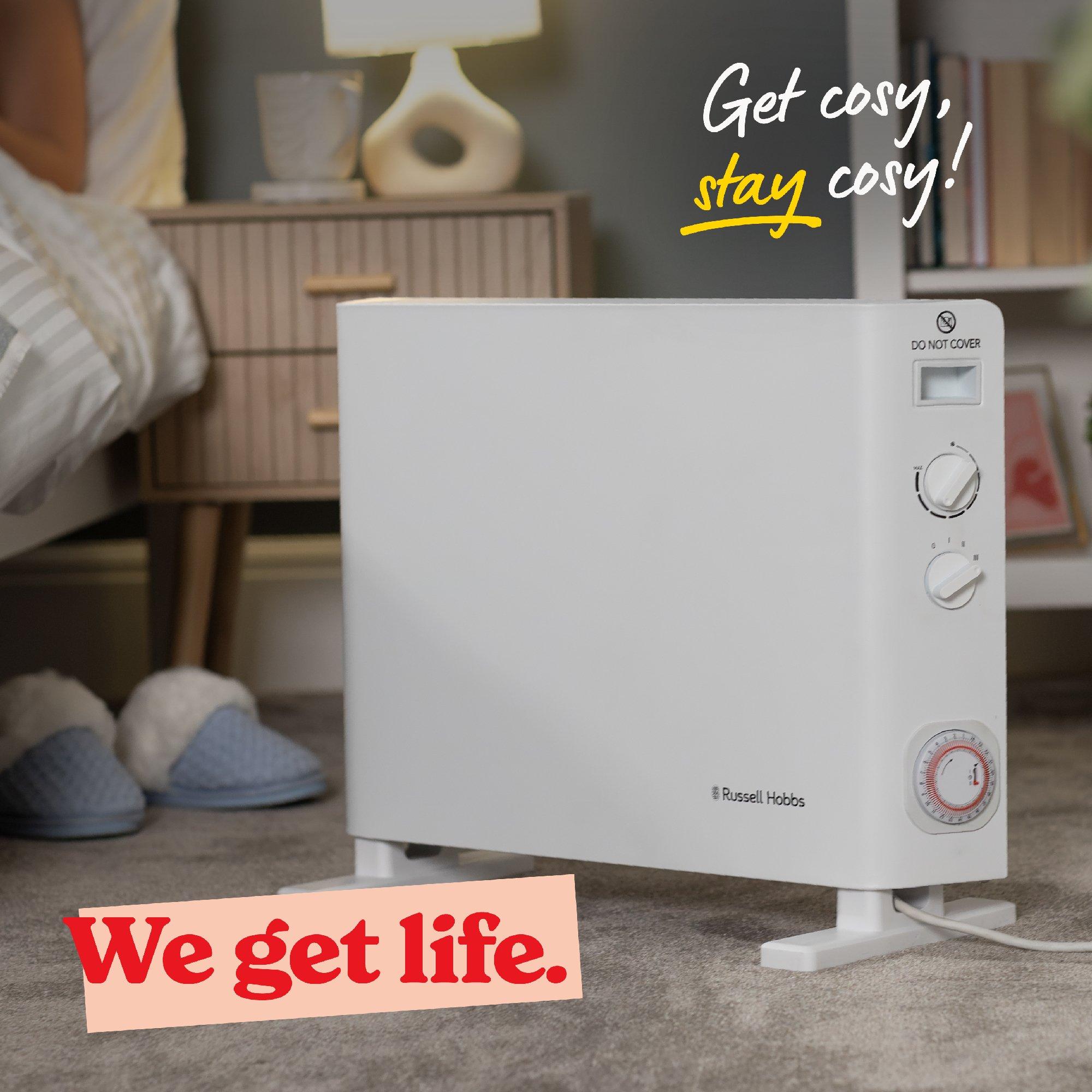 White - Russell Hobbs - RHCVH6002W Convection Heater with Timer in White - 9