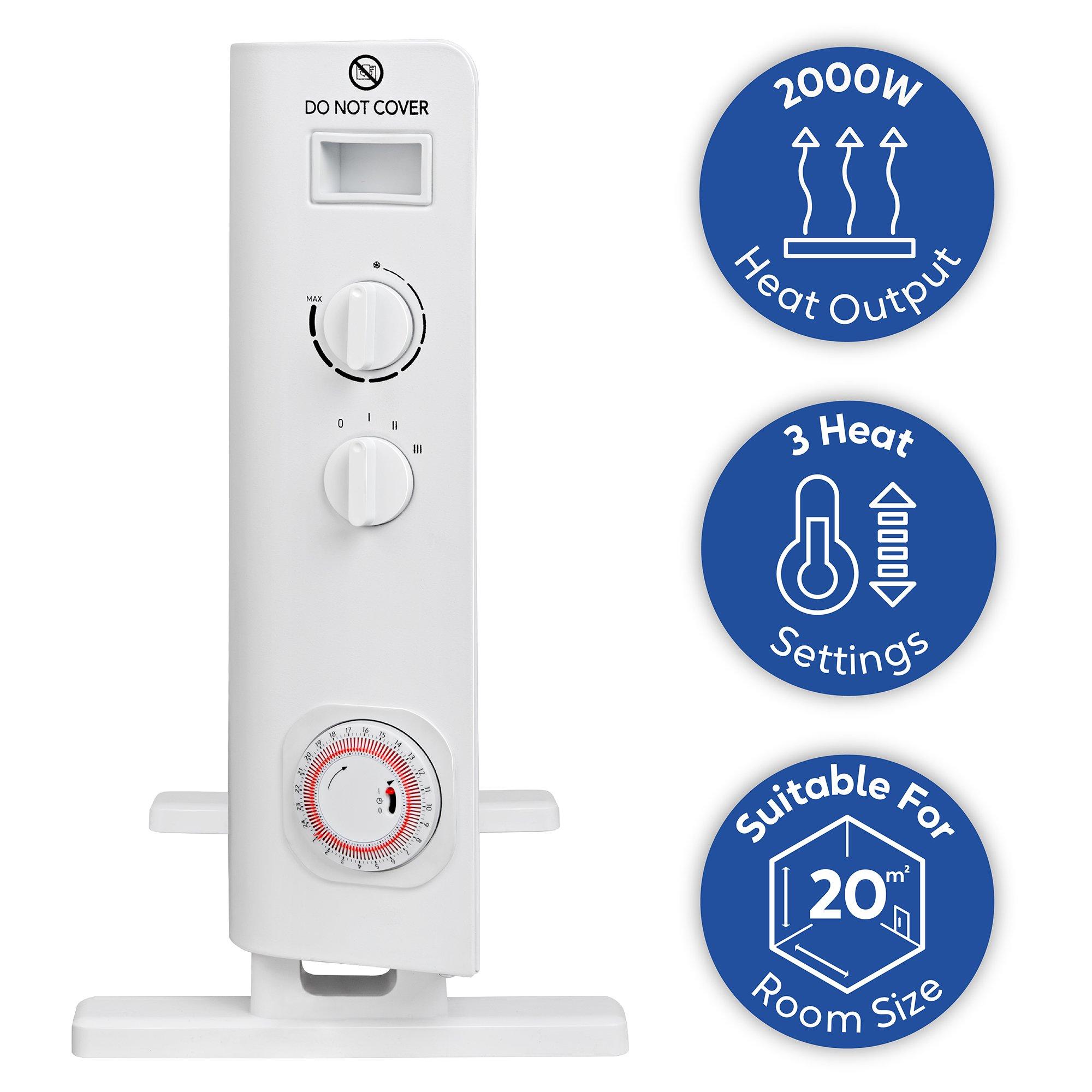 White - Russell Hobbs - RHCVH6002W Convection Heater with Timer in White - 10