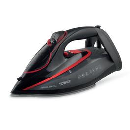 Tower One Temp Steam Iron XL Sole Plate Red and Black