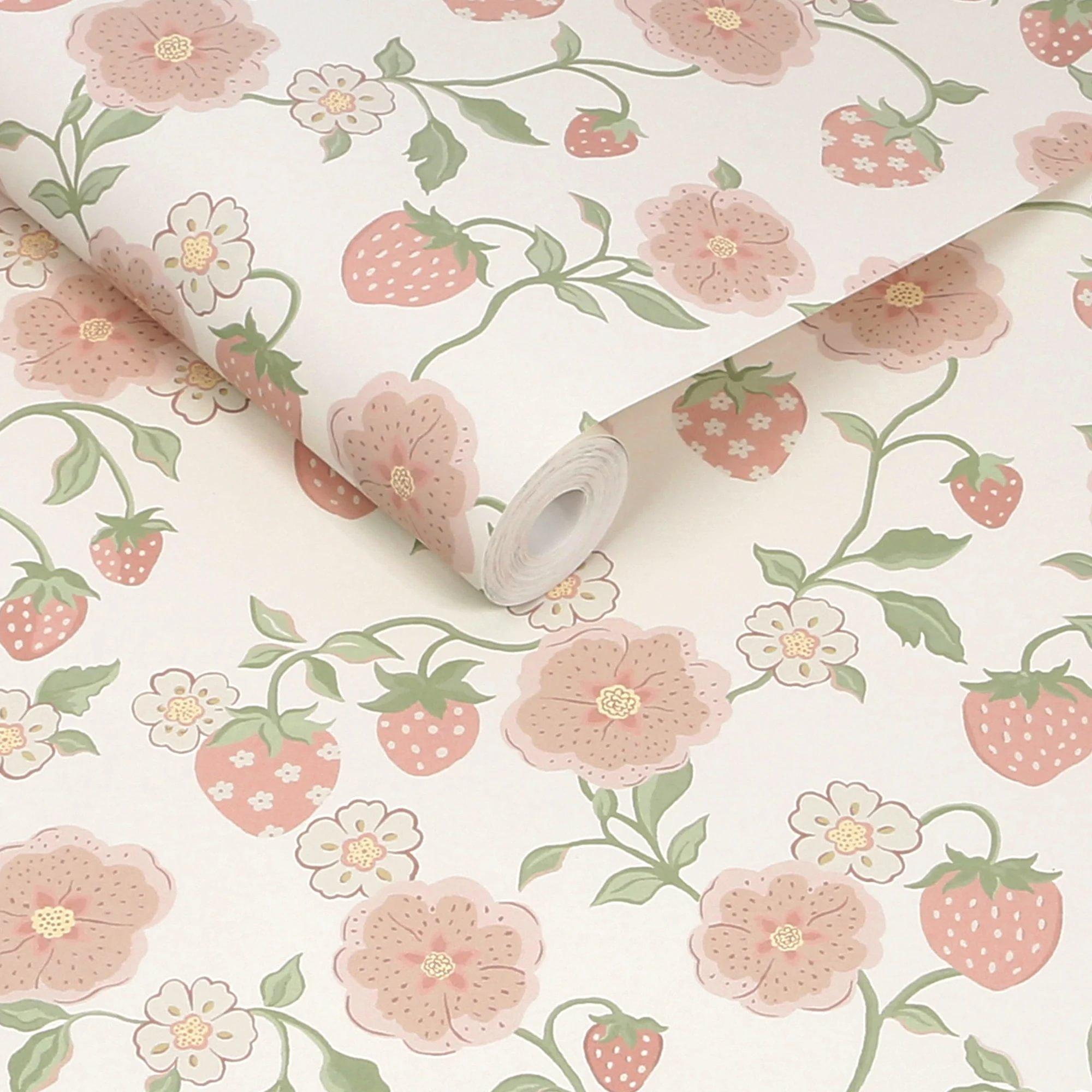 Pink - Cath Kidston - Strawberry Pink Wallpaper - 3