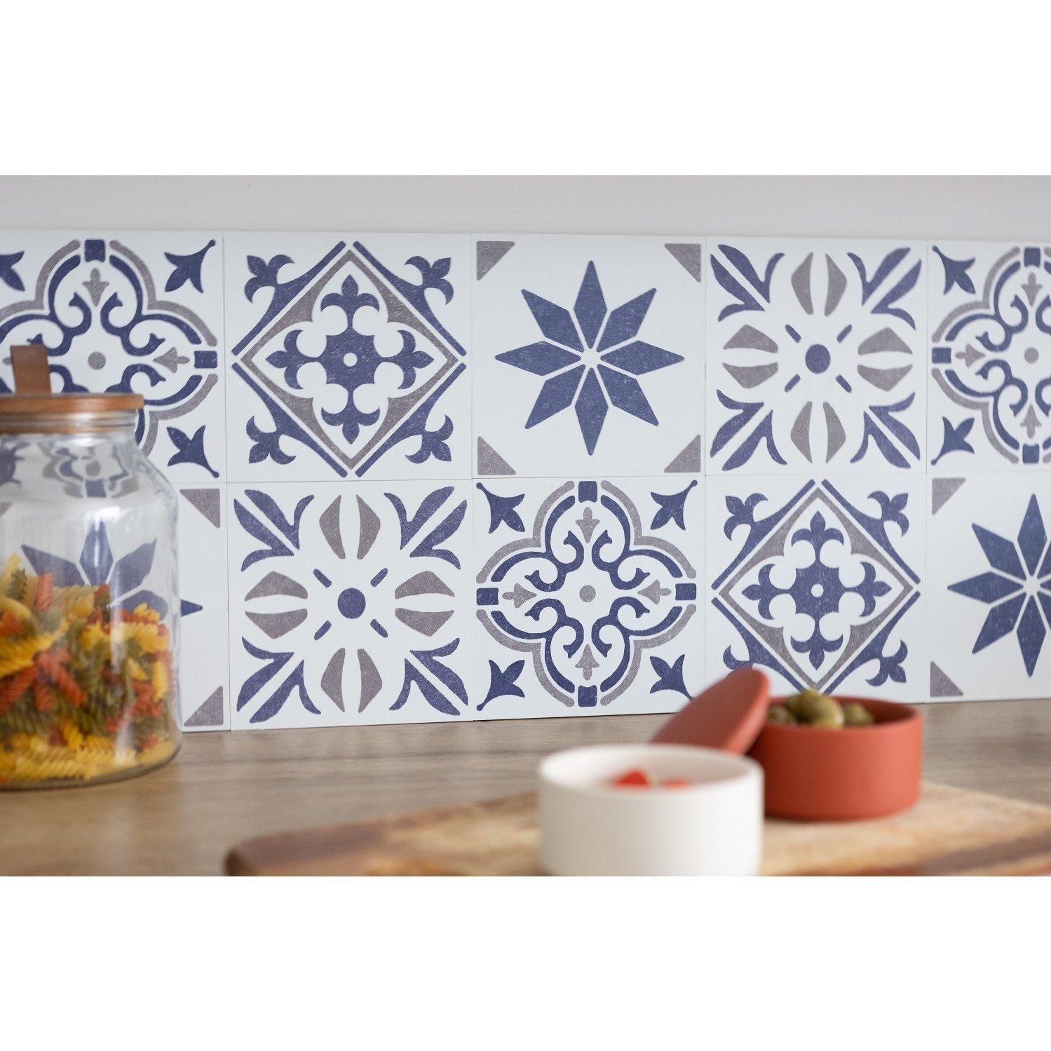 Blue - D C Fix - Self Adhesive Vinyl Wall Tiles Alia Blue - 4