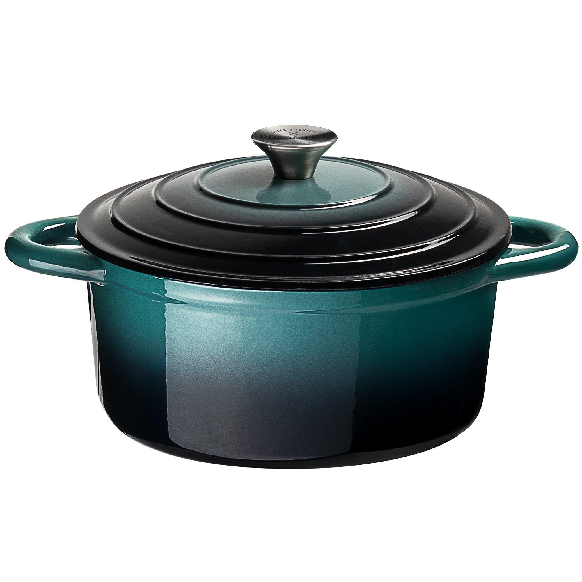 Deep Teal - Prochef - 26CM CAST IRON ROUND CASSEROLE - 1