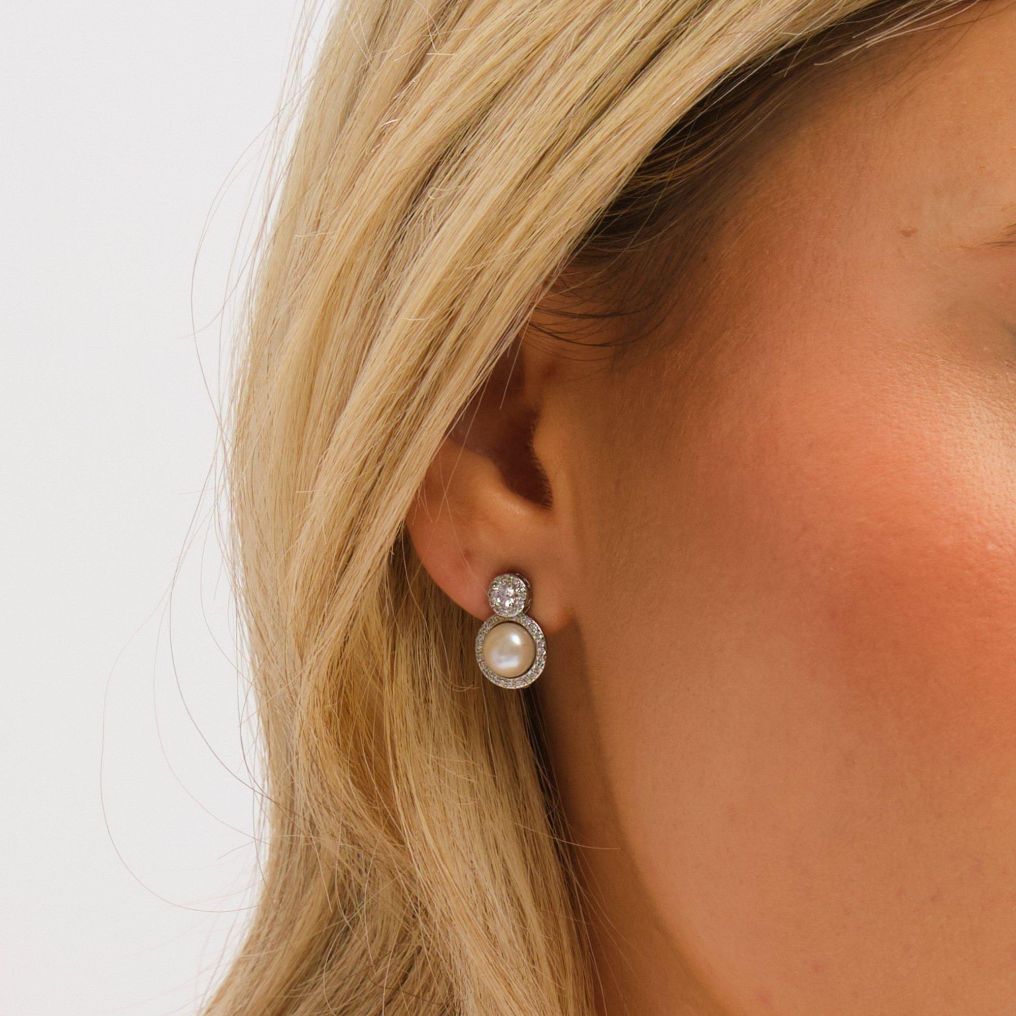 Gold - Jon Richard - Two Tone Door Knocker Earrings - 2