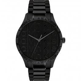 Calvin Klein Mens Calvin Klein black IP bracelet watch