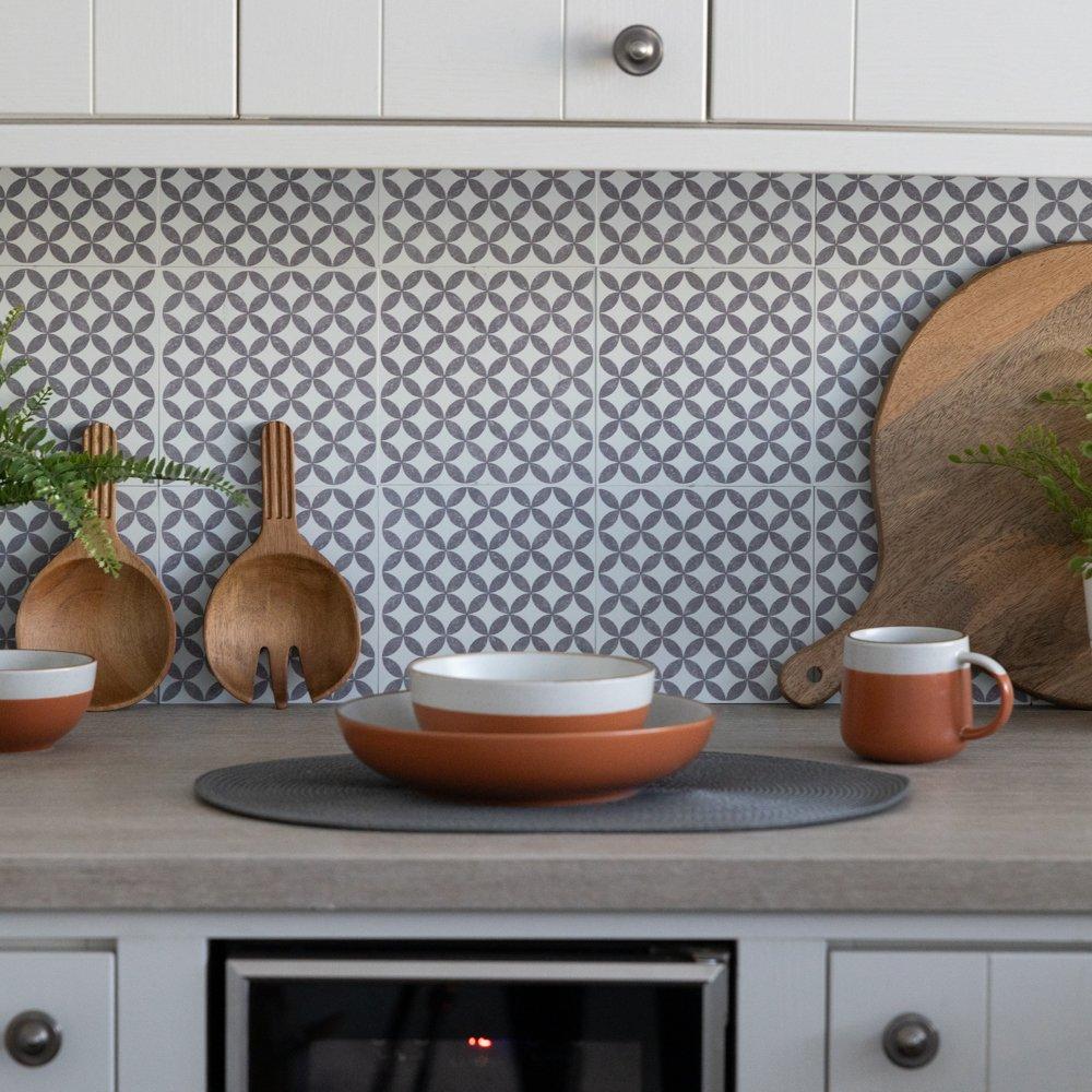 Grey - D C Fix - Self Adhesive Vinyl Wall Tiles Amira Grey - 1