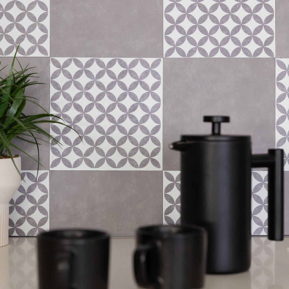Grey - D C Fix - Self Adhesive Vinyl Wall Tiles Amira Grey - 4