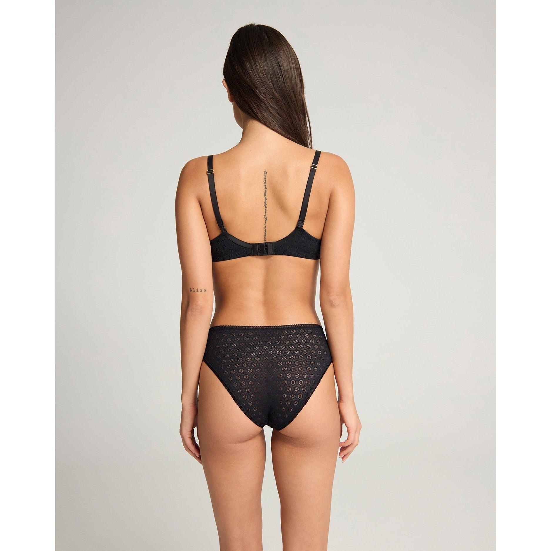 Black - Nudea - SEMI DEMI HONEYCOMB LACE - 4