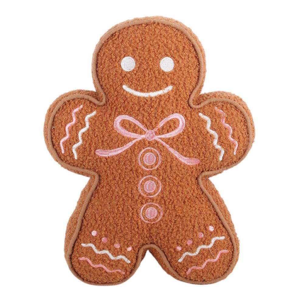 White - Something Different - Sugarplum Bakery Gingerbread Man Boucle Cushion - 2
