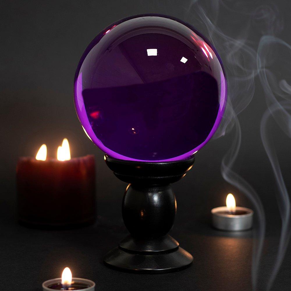 Purple - Something Different - Large Purple Crystal Ball on Stand - 2