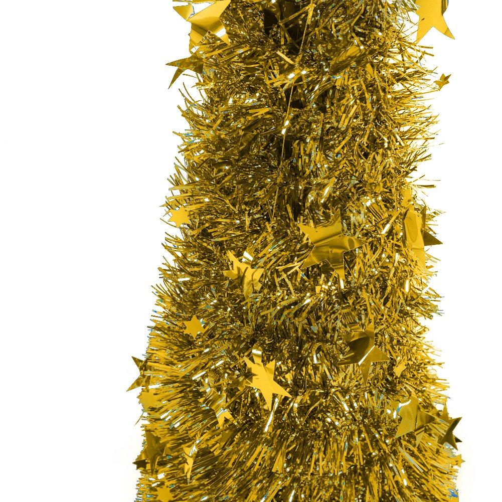 Gold - LIFE IDEAS - Collapsible 1.2M Pop-Up Tinsel Tree with Base - 5