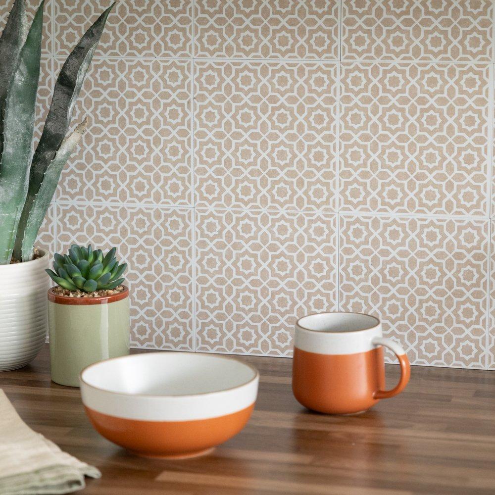 Beige - D C Fix - Self Adhesive Vinyl Wall Tiles Lina Beige - 1