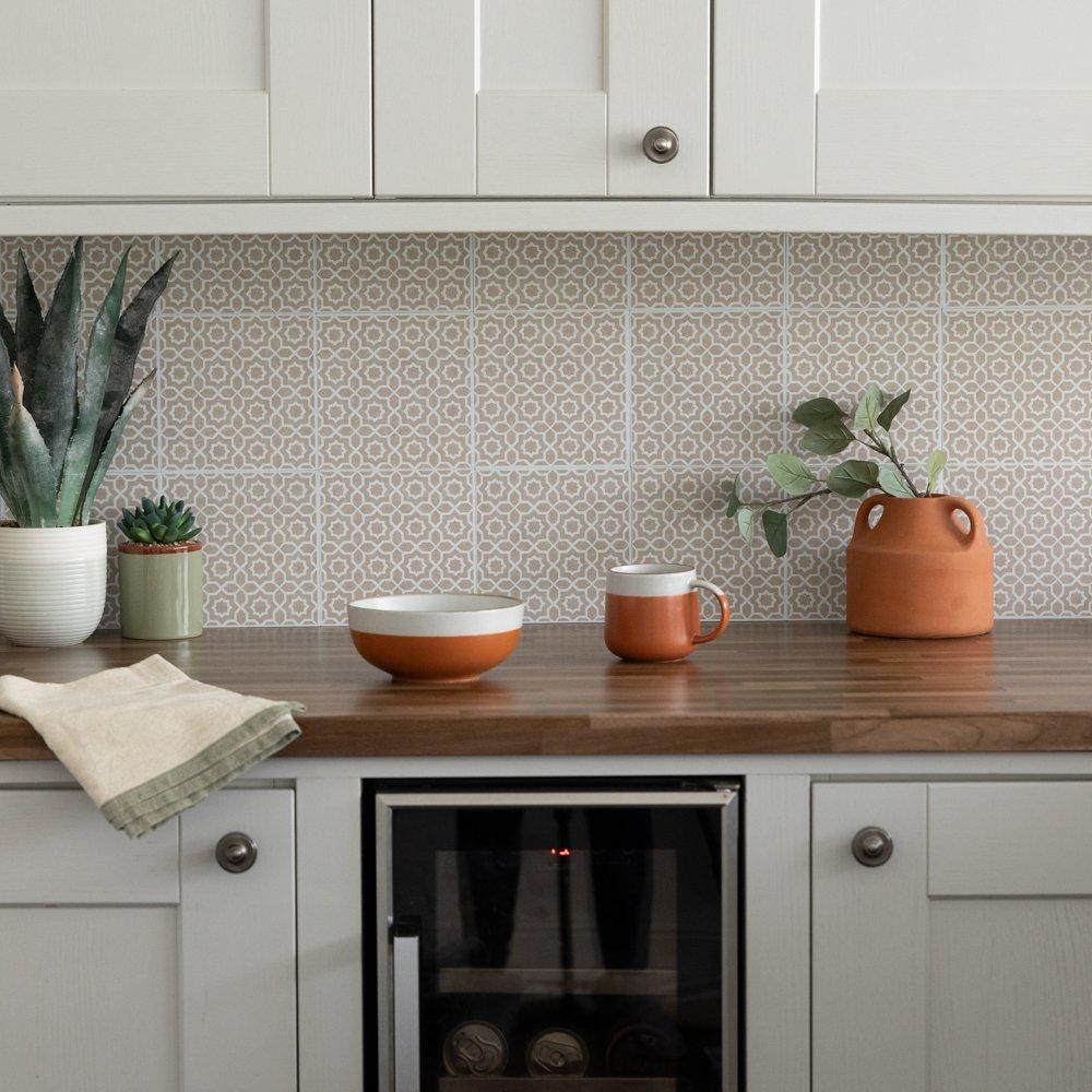 Beige - D C Fix - Self Adhesive Vinyl Wall Tiles Lina Beige - 3