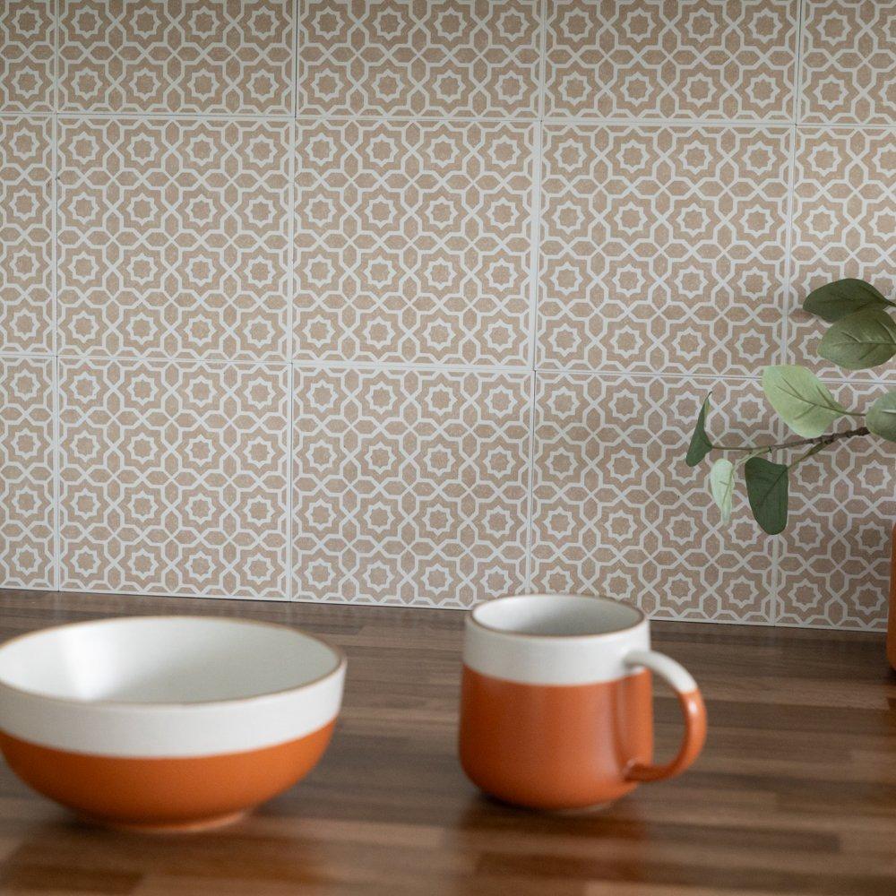 Beige - D C Fix - Self Adhesive Vinyl Wall Tiles Lina Beige - 4