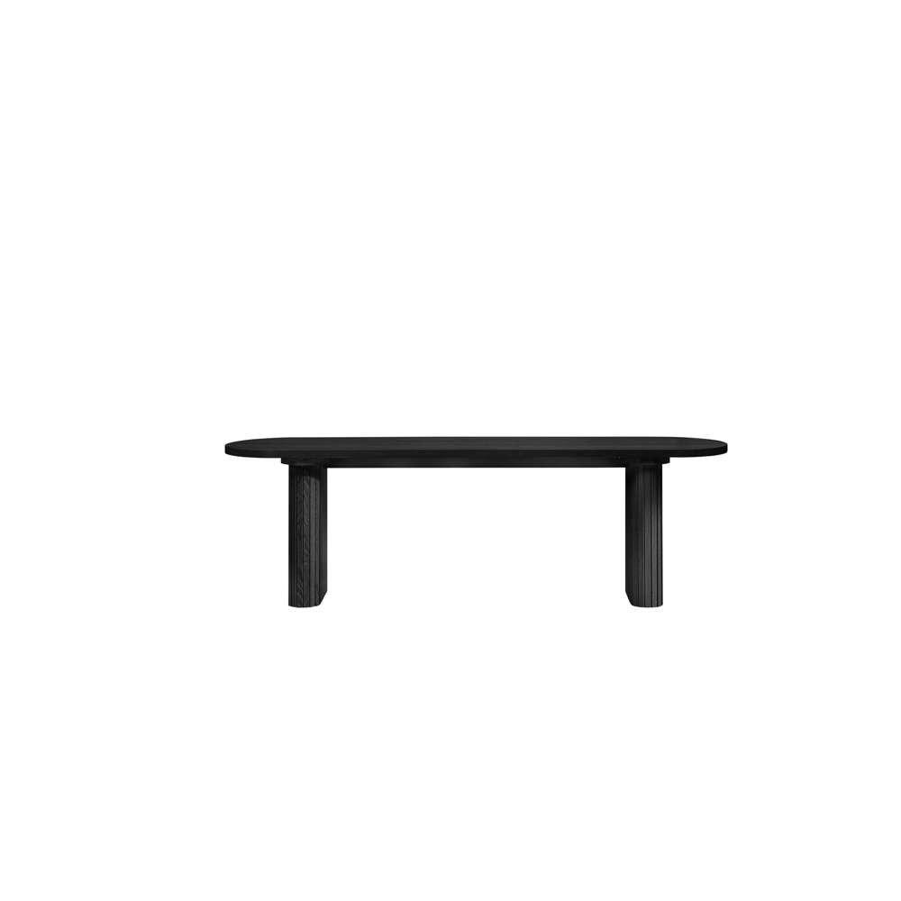 Black - Birlea - Axel Oval Fluted Dining Table With 2 Chairs And Be - 12