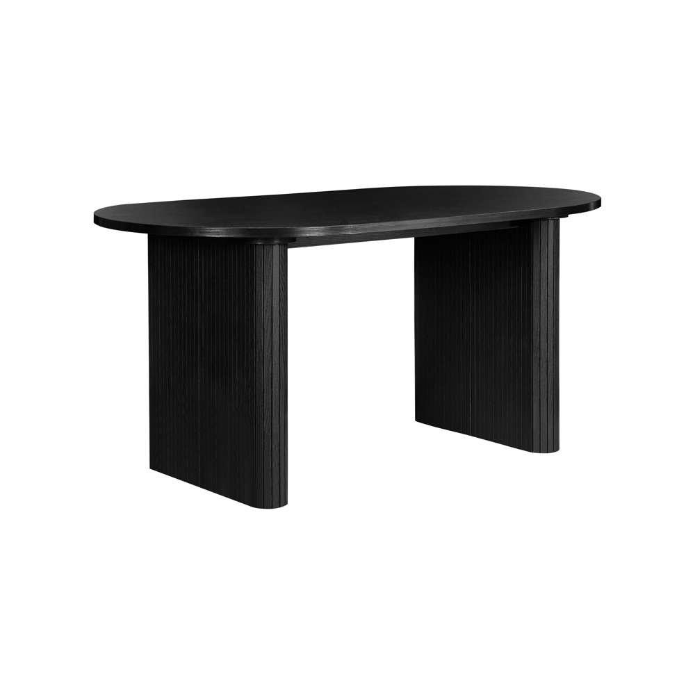 Black - Birlea - Axel Oval Fluted Dining Table With 2 Chairs And Be - 8