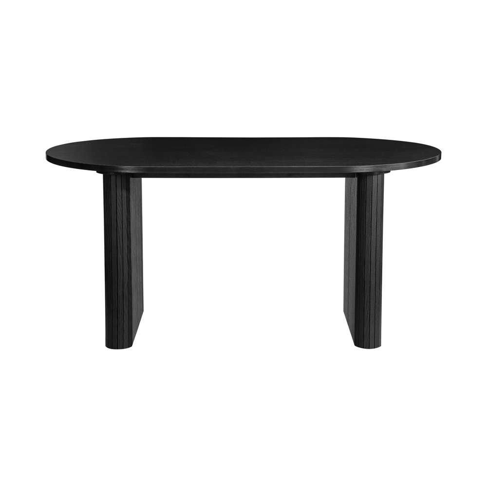 Black - Birlea - Axel Oval Fluted Dining Table With 2 Chairs And Be - 9