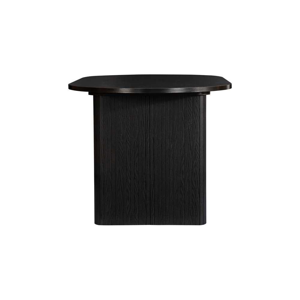 Black - Birlea - Axel Oval Fluted Dining Table With 2 Chairs And Be - 10