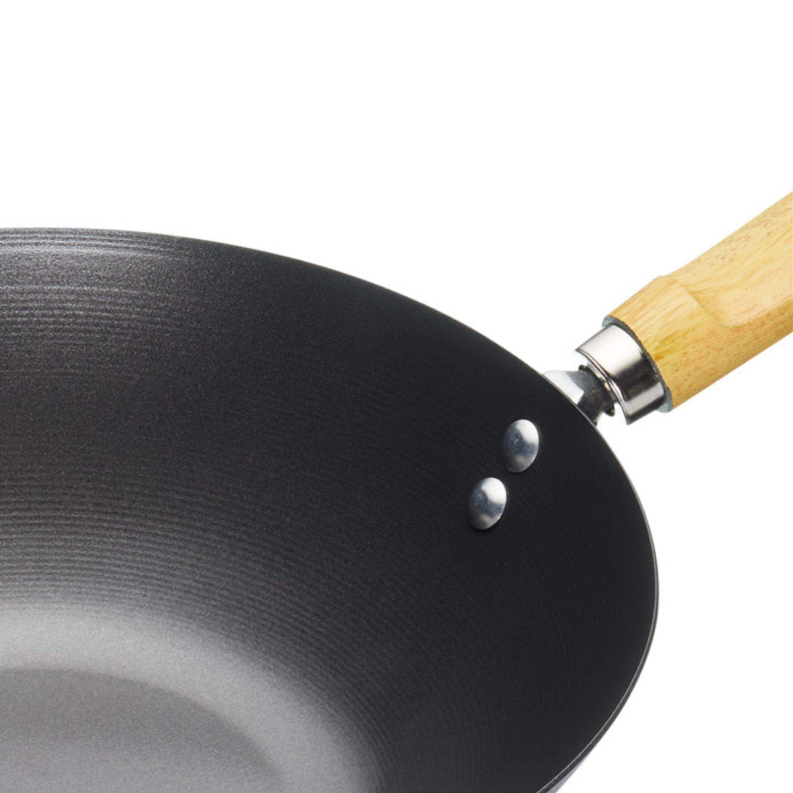 Black - KitchenCraft - KitchenCraft Carbon Steel Non-Stick Wok - 2
