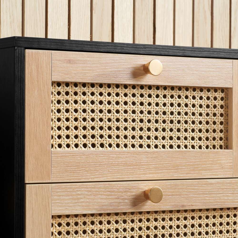 Black - Birlea - Croxley 5 Drawer Rattan Chest - 2