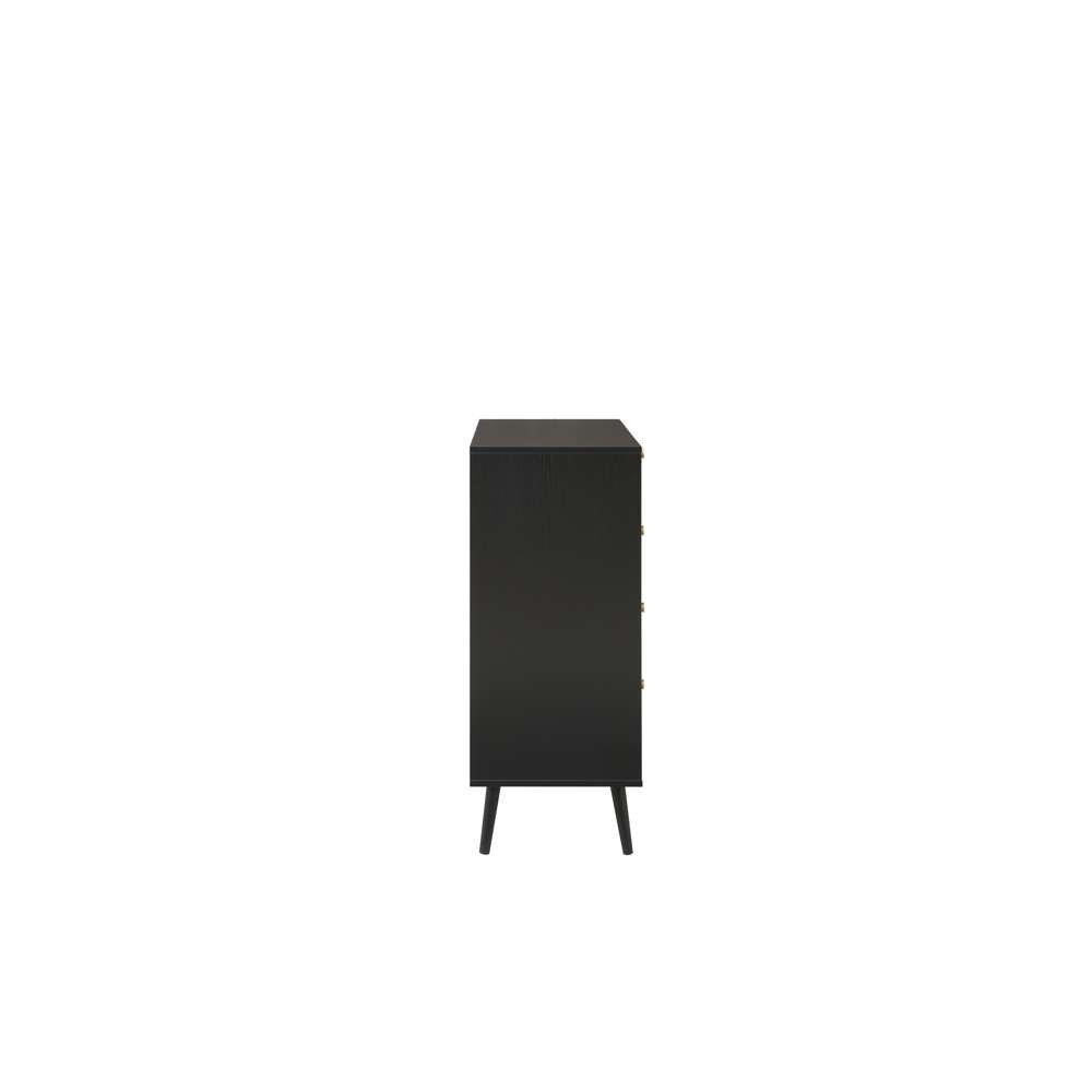 Black - Birlea - Croxley 5 Drawer Rattan Chest - 7