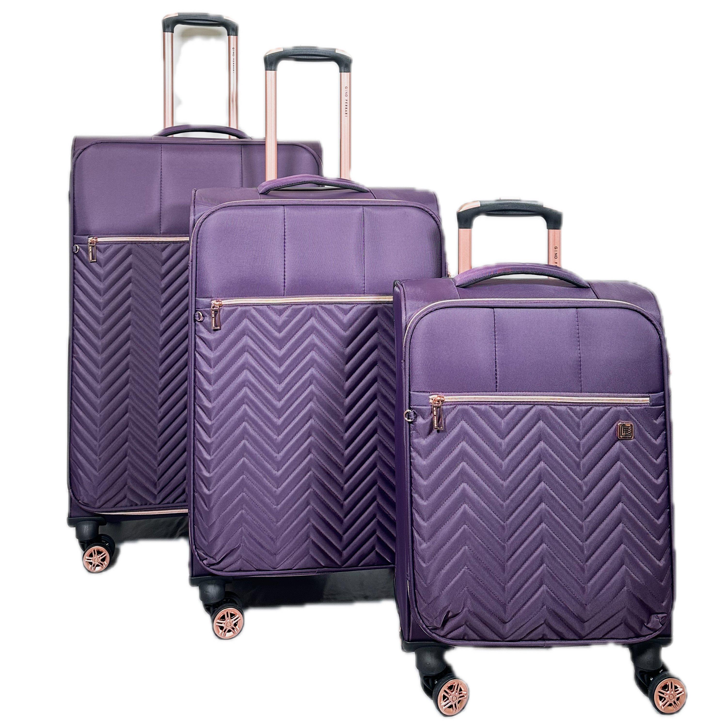 Purple Black Gf - Gino Ferrari - Biella 3-Pc Soft Luggage Set – Cabin & Hold Cases - 1